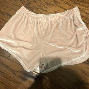 pink velvet shorts